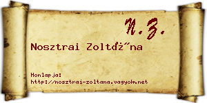 Nosztrai Zoltána névjegykártya